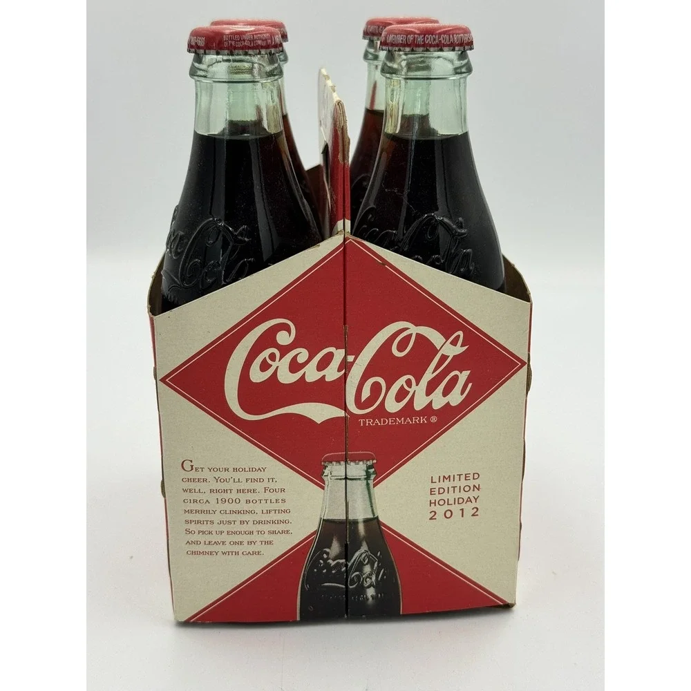 4 Pack of 2012 Coca-Cola Coke Christmas Santa Claus Holiday Full Bottles